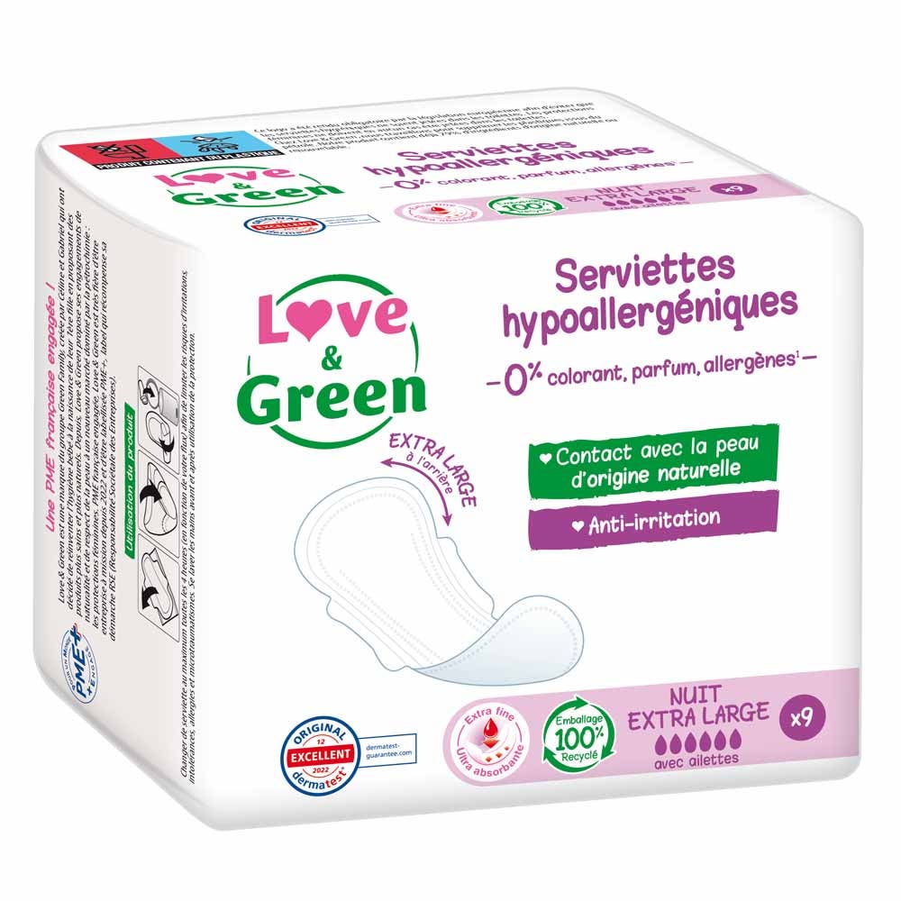 Love&Green Notte extra large anti-irritazioni 9 assorbenti