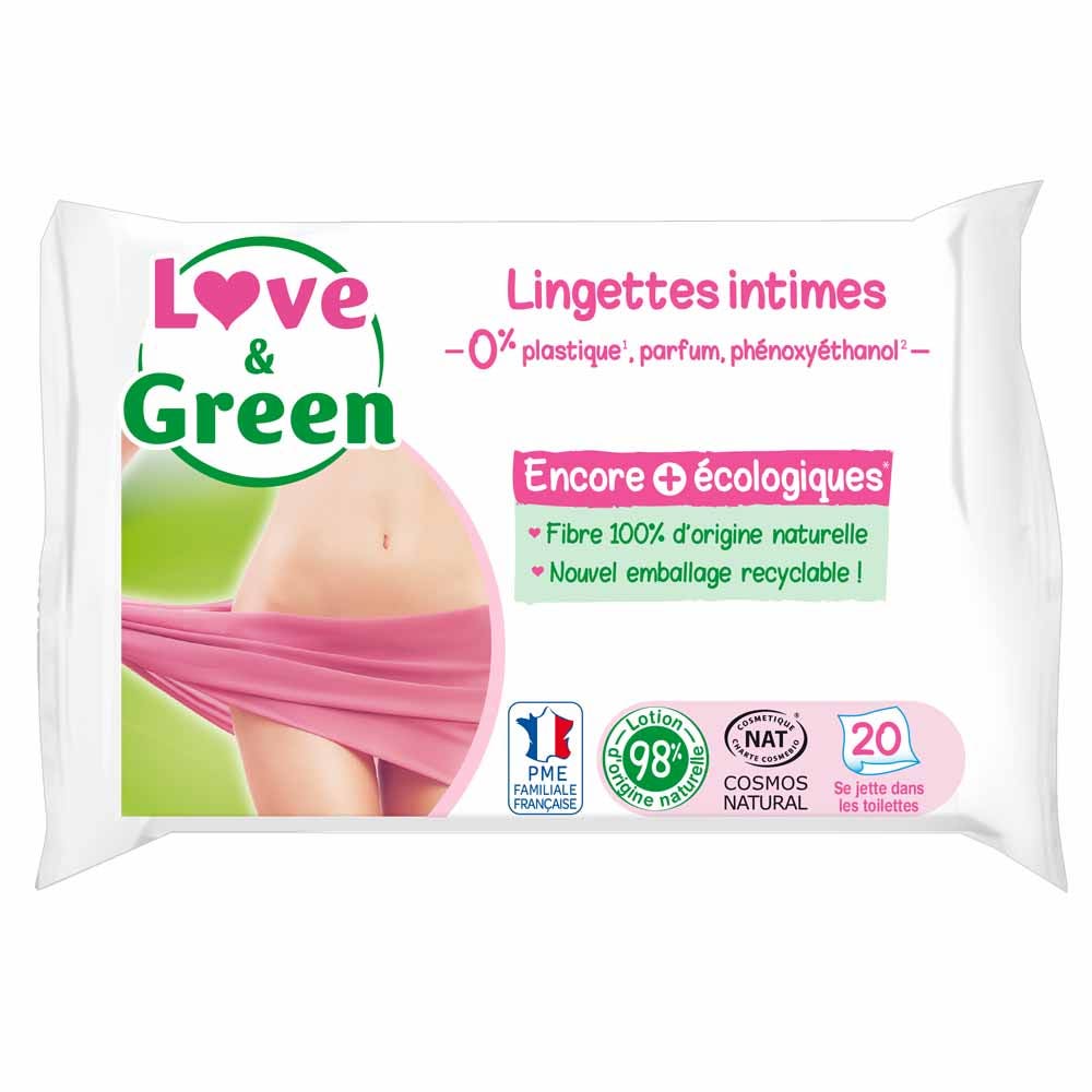 Love&Green Igiene intima 20 Salviette lenitive calmante