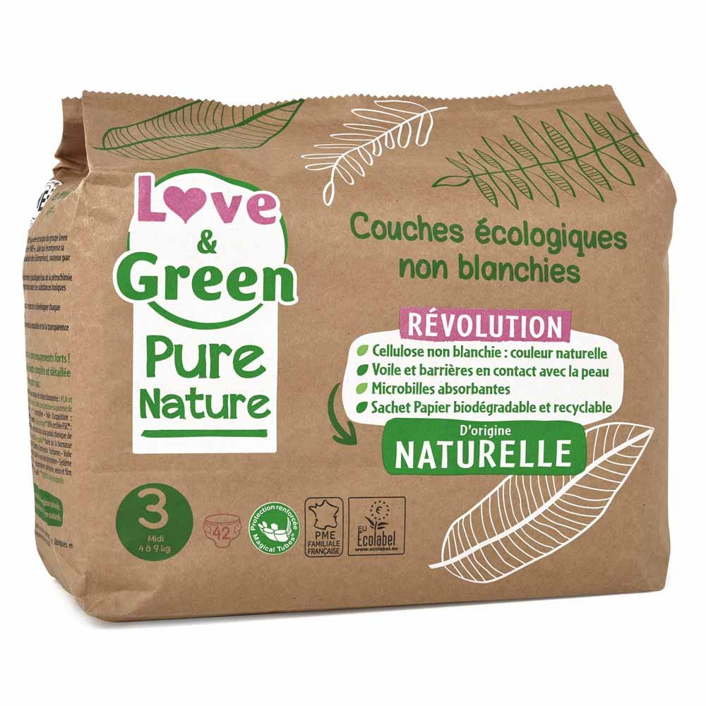 Love&Green Pure Nature Pannolini ecologici Dimensione 3 x 42
