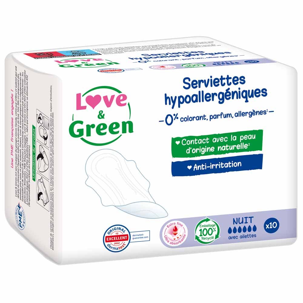 Love&Green Anti-irritazioni Notte 10 Asciugamani