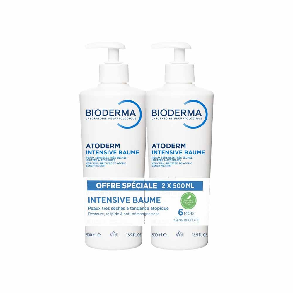 Bioderma Atoderm Intensive Baume Hydratant Visage et Corps Peaux Très Sèches 2x500ml
