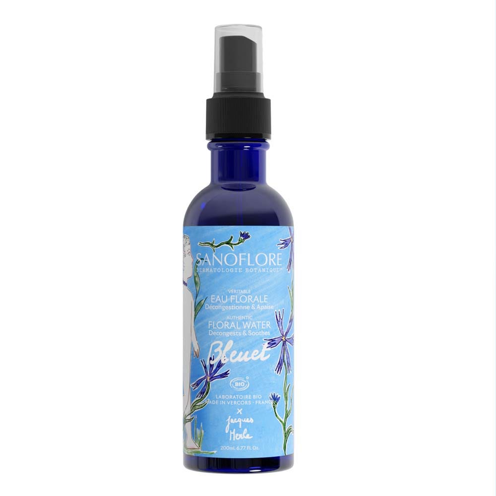 Sanoflore Eaux Florales Veritable Eau Florale Bleuet Messicole Bio Décongestionne & Apaise 200ml
