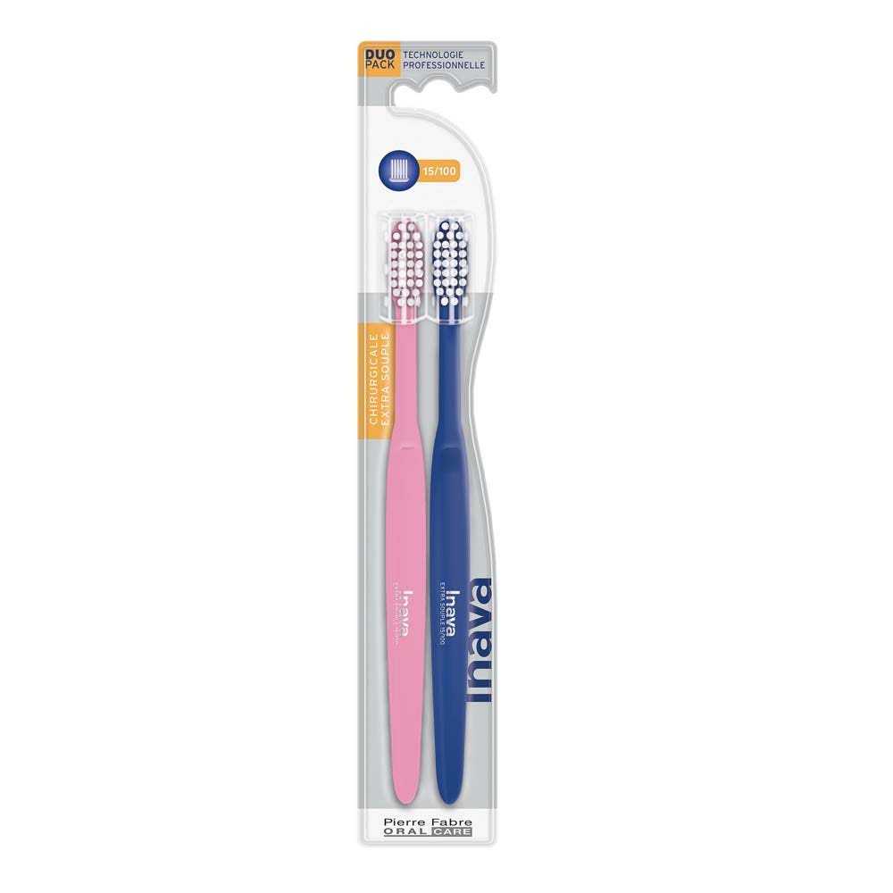 Inava spazzolini chirurgici extra morbidi 15/100 2 x