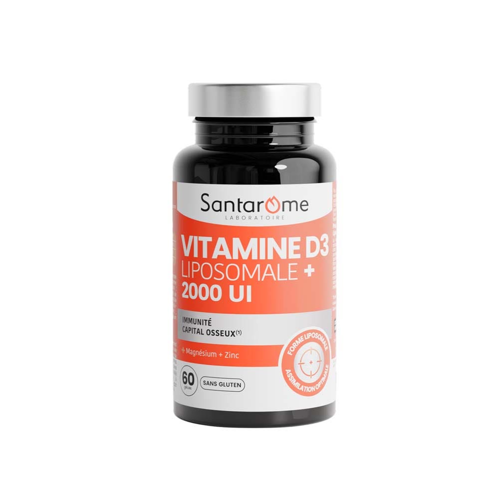 Santarome Vitamina D3 liposomiale 2000 UI per immunità e salute ossea 60 capsule