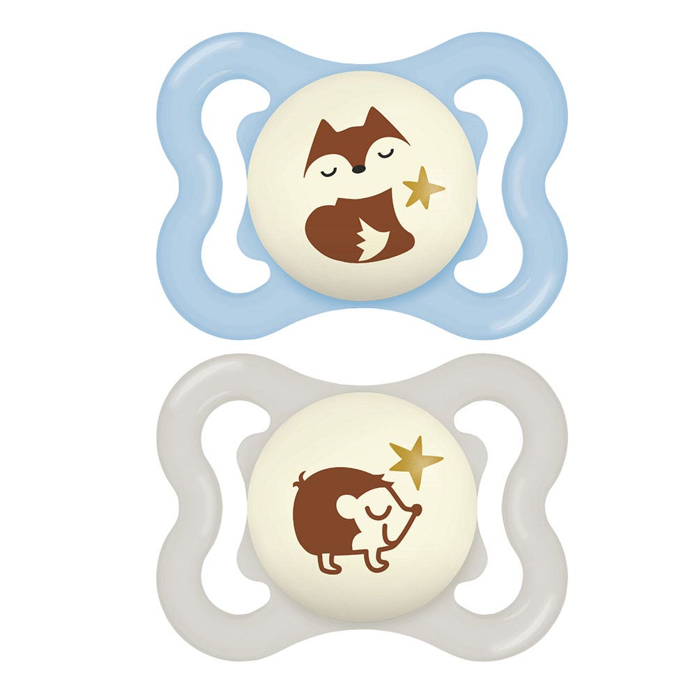 Mam Suprême Notte Succhietti simmetrici in silicone 2-6 mesi x2