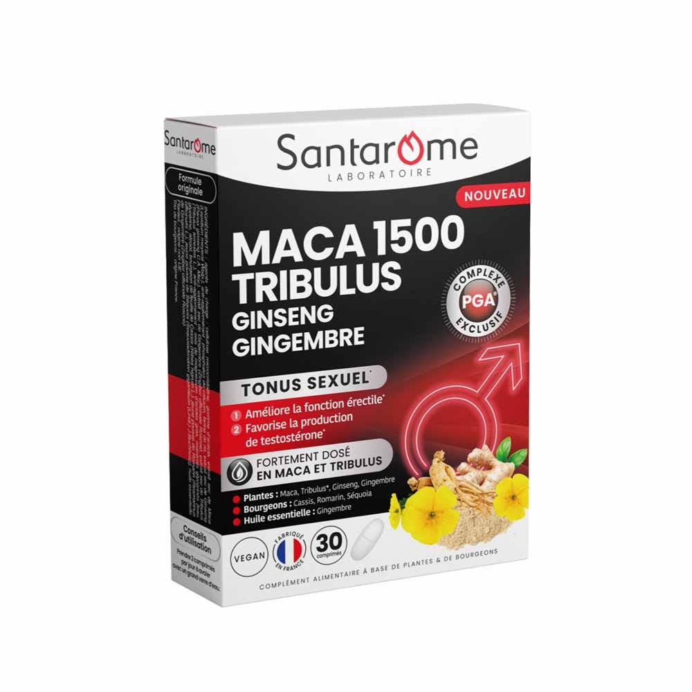 Santarome Maca 1500 tribulus ginseng zenzero per il tono sessuale 30 compresse