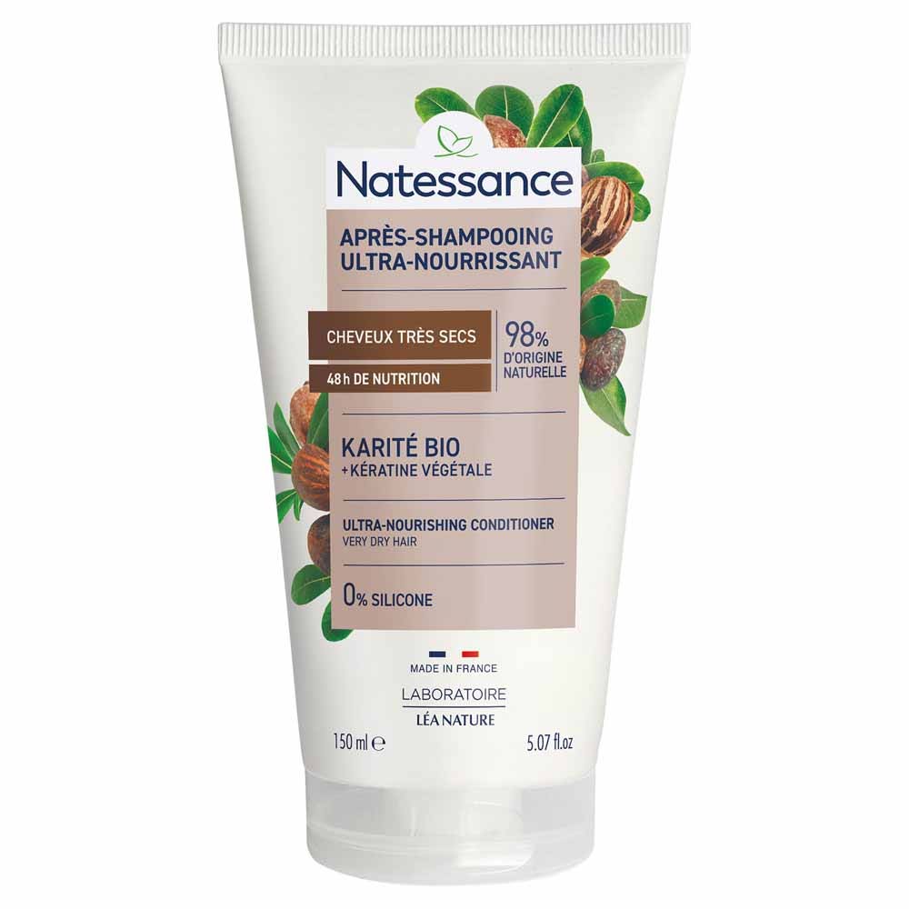 Natessance Capelli Balsamo ultra-nutriente karité e cheratina vegetale per capelli molto secchi 150 ml