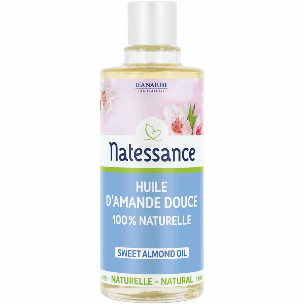 Natessance Olio di mandorle dolci per tutta la famiglia 100% naturale 50 ml