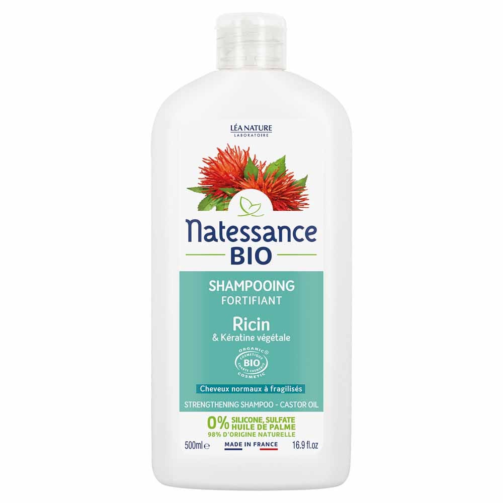 Natessance Capelli Shampoo rinforzante olio di ricino e cheratina bio 500 ml