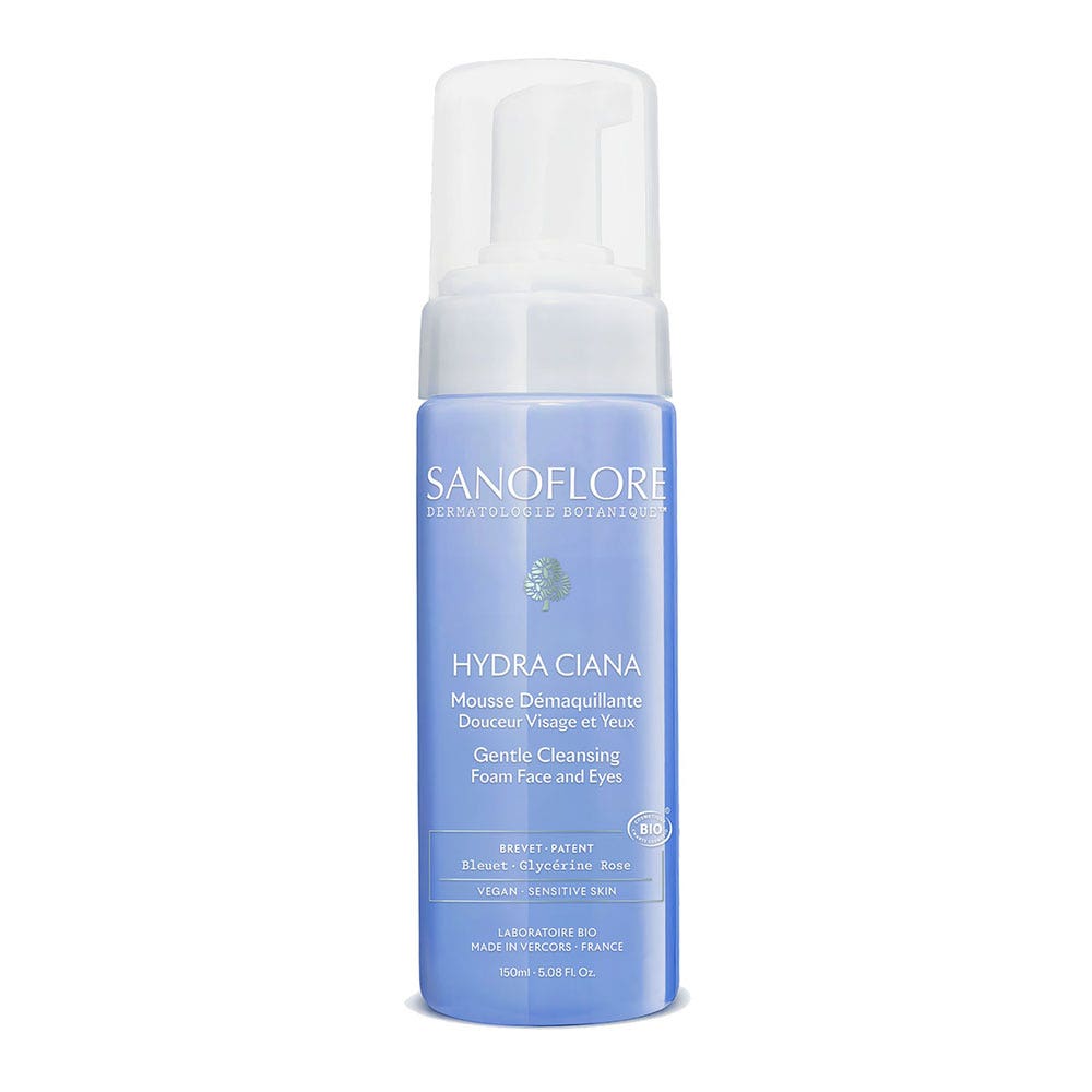 Sanoflore Hydra Ciana Mousse struccante delicatezza per occhi e viso 150 ml