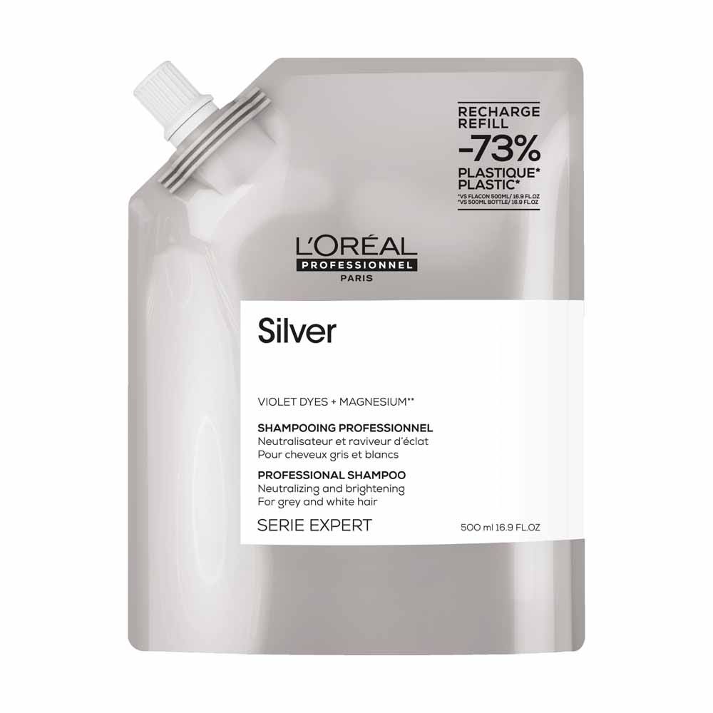 L'Oréal Professionnel Silver Ricarica Shampoo sbiancante per Capelli grigi e Le Blanc 500ml