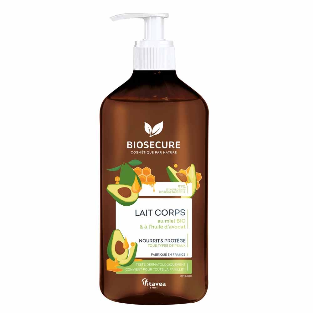Bio Secure Latte corpo miele e avocado tous types de peau 500 ml