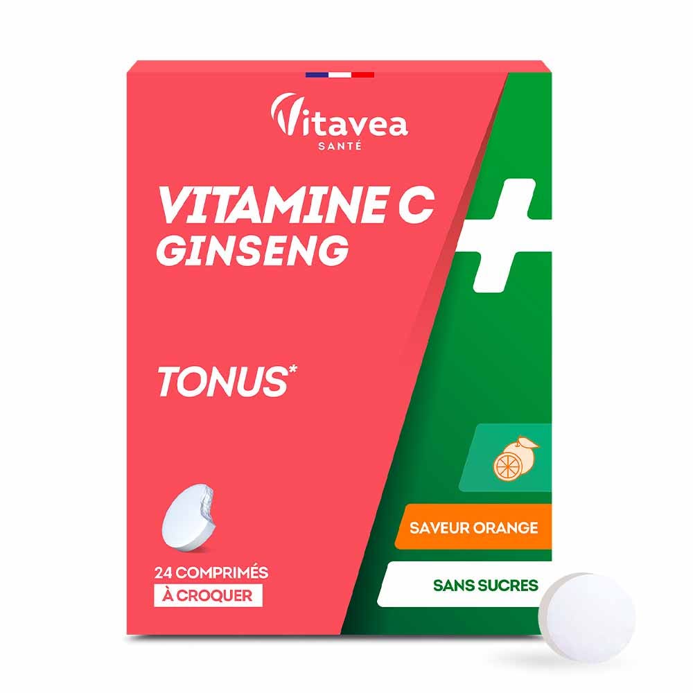 Vitavea Santé Vitamina C + ginseng per energia e vitalità 24 Compresse Masticabili