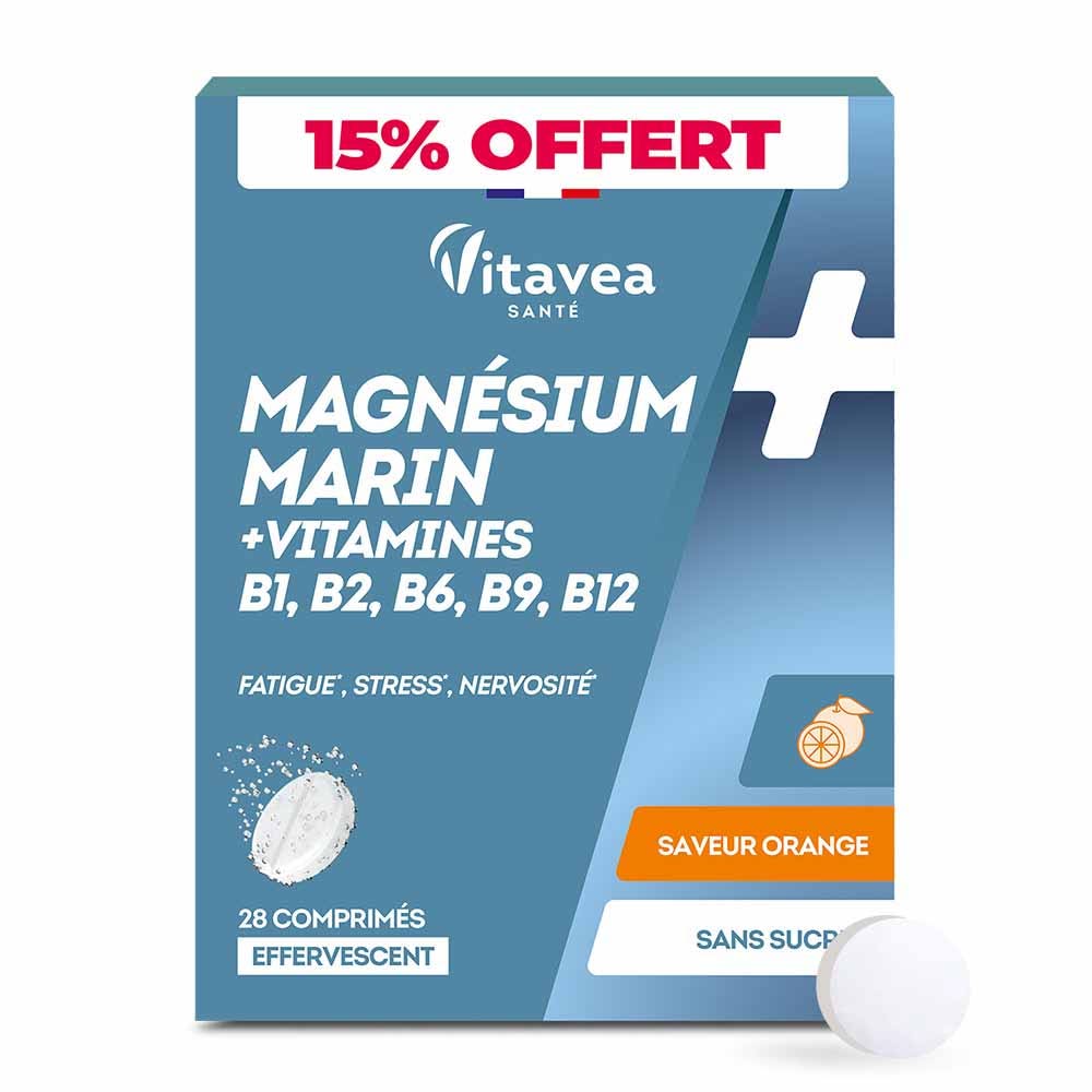 Vitavea Santé Vitamine del magnesio marino 28 Compresse effervescenti