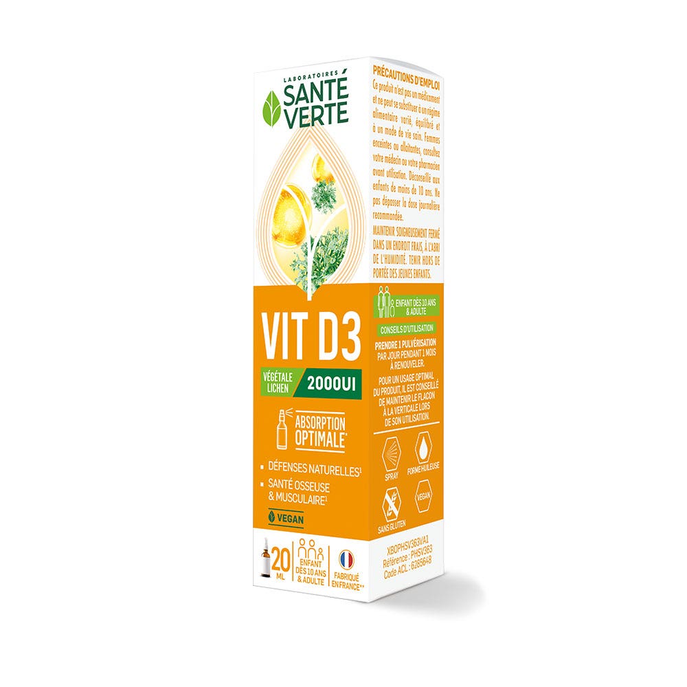 Sante Verte Vitamina D3 vegetale 2000 UI 20 ml