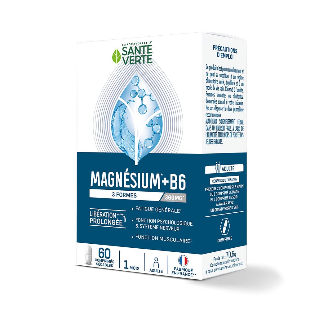 Sante Verte Magnésio + B6 3 forme 360 mg a rilascio prolungato 60 compresse spezzabili