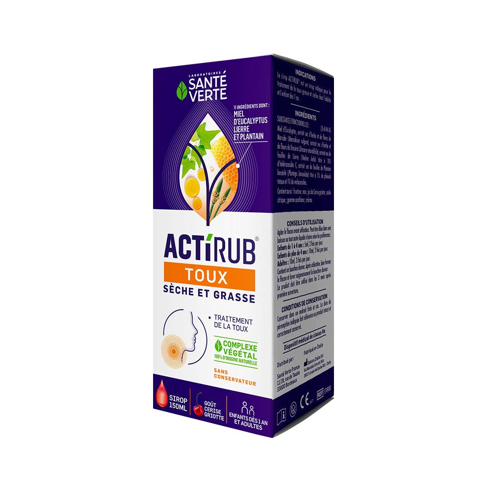 Sante Verte ActiRub Sciroppo tosse secca e grassa per adulti e bambini 150 ml