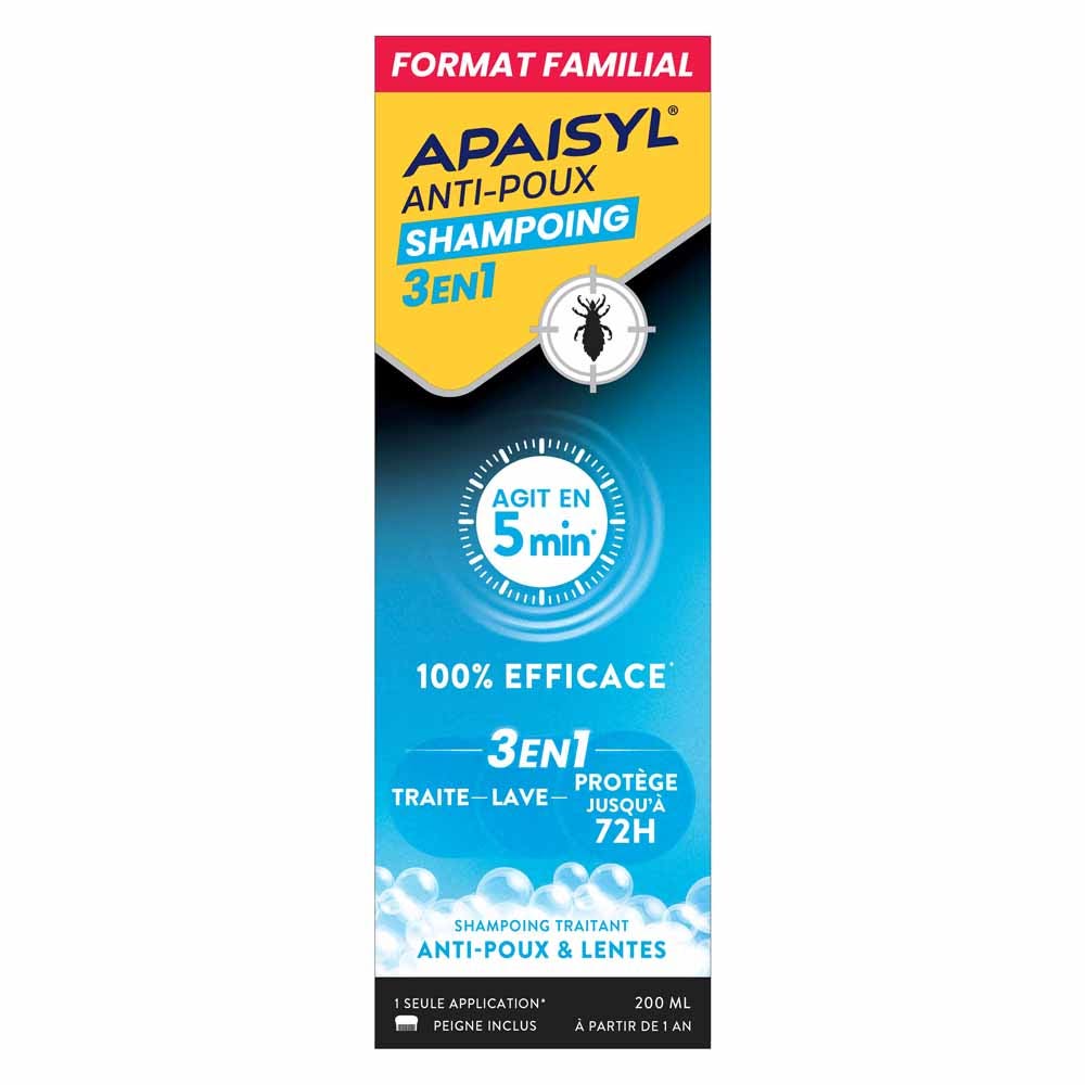 Apaisyl Anti-Pidocchi Shampoo 3 in 1 200ml