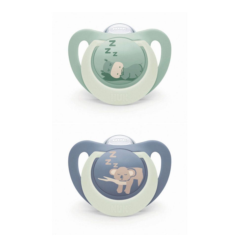 Nuk First Choice Ciuccio fisiologico notte Da 18 a 36 mesi 2 x