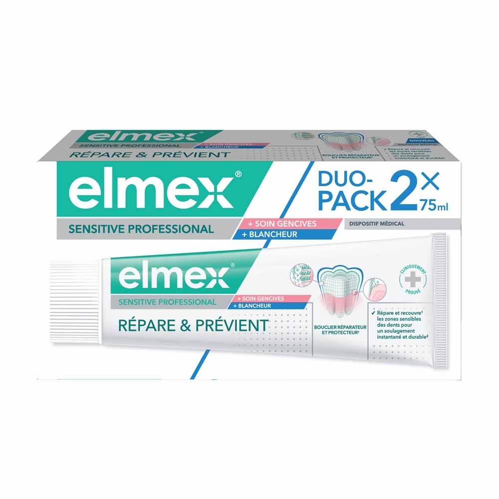 Elmex Sensitive Professional Dentifricio cura gengive e biancore 2 x 75 ml