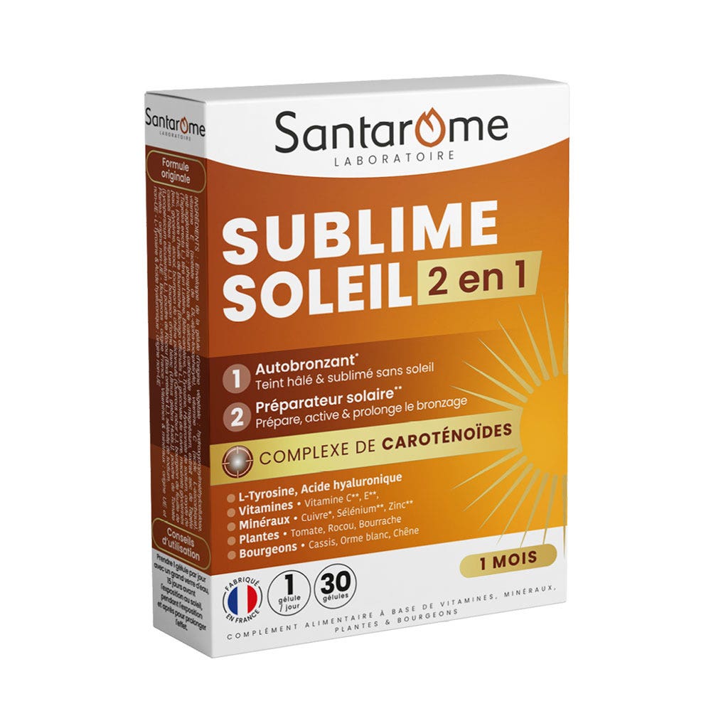 Santarome Sublime Soleil 2en1 Autoabbronzante e preparatore solare 30 capsule