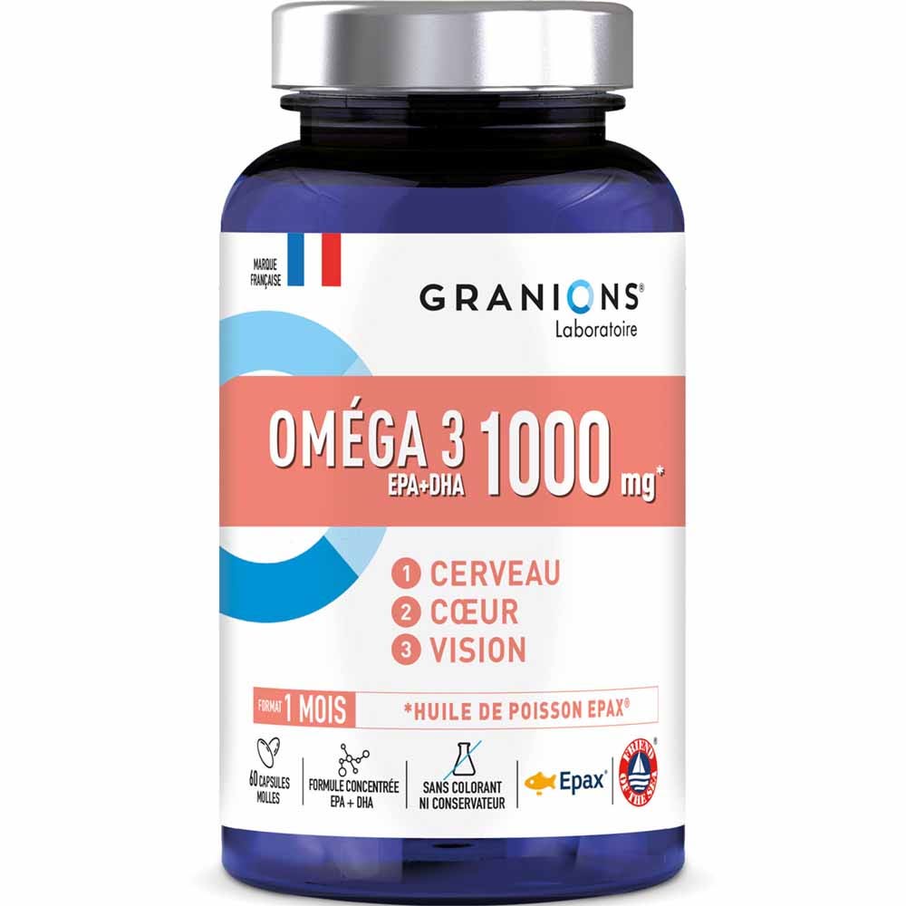 Granions Omega 3 1000mg Cervello Cuore e vista 60 capsule