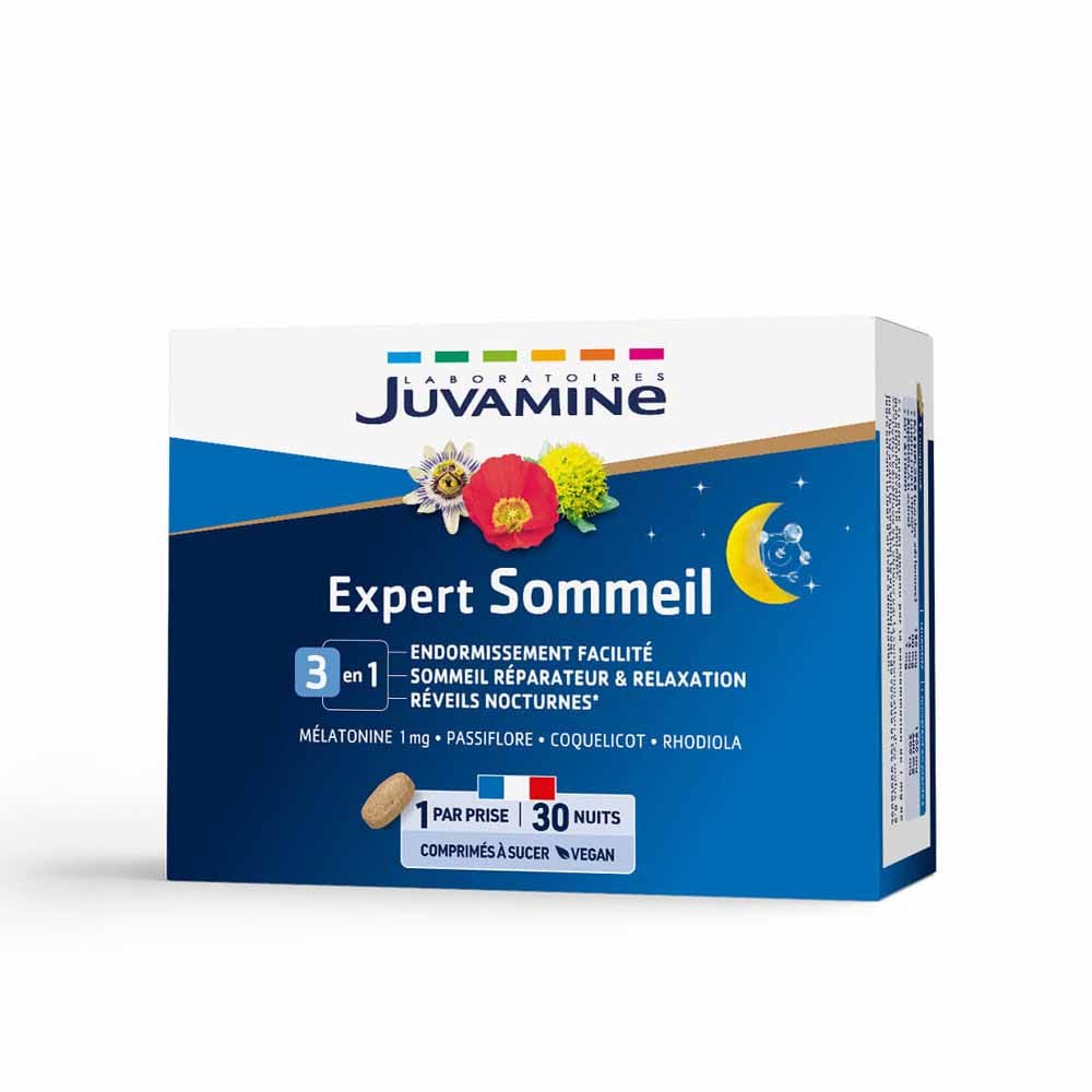 Juvamine Sonno 3 in 1 Melatonina + D. Plantes 30 compresse da succhiare