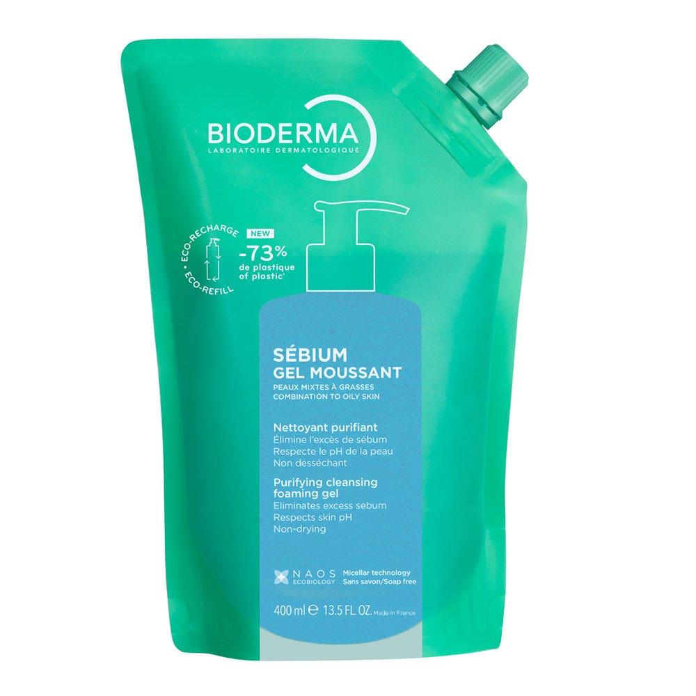 Bioderma Sebium gel detergente schiumogeno ricarica eco 400 ml