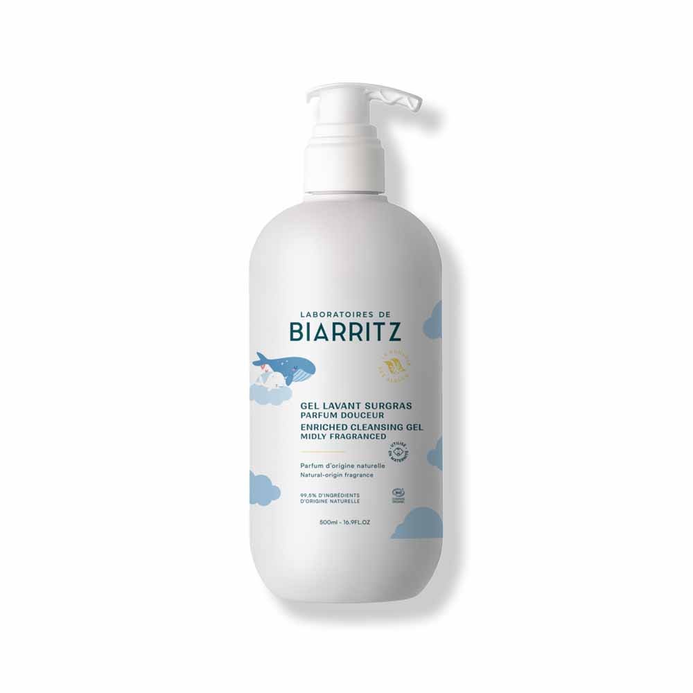 Laboratoires De Biarritz Prodotti per Neonato Gel detergente surgrassato profumo delicatezza per corpo e capelli 500 ml