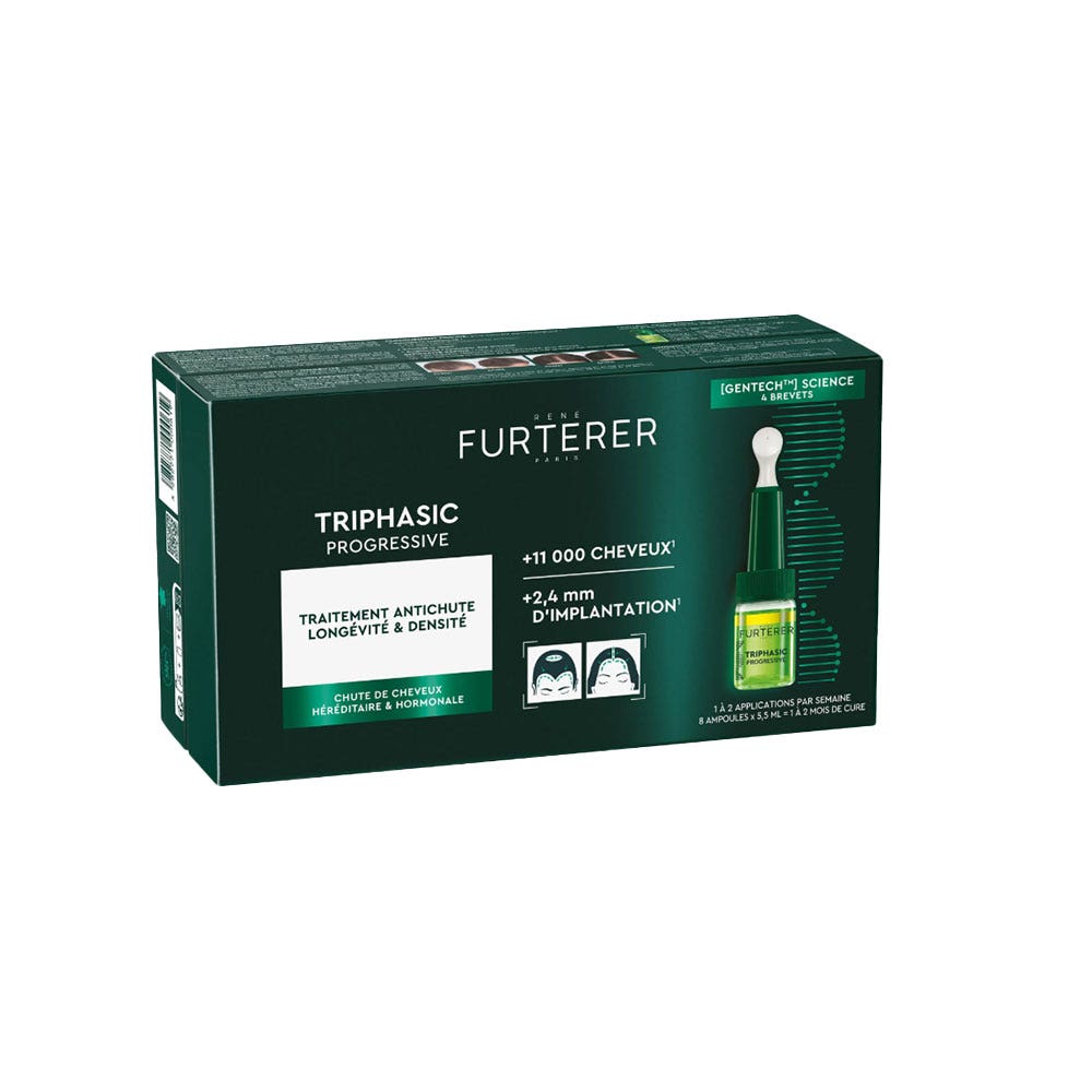 René Furterer Triphasic Trattamento anticaduta progressivo per capelli in fase di diradamento e per rafforzarne la densità 8 fiale