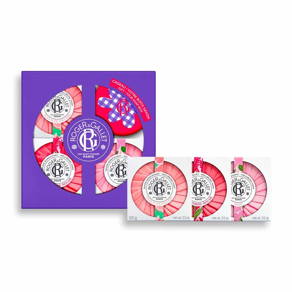 Roger & Gallet Cofanetto 3 saponi lenitivi fico, zenzero, rosa 100g