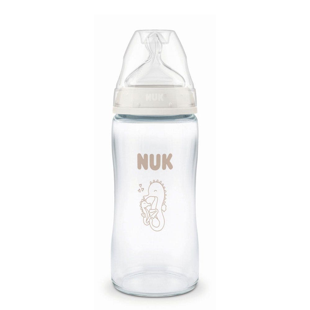 Nuk First Choice+ Biberon in vetro taglia M a partire dai 3 mesi 240 ml