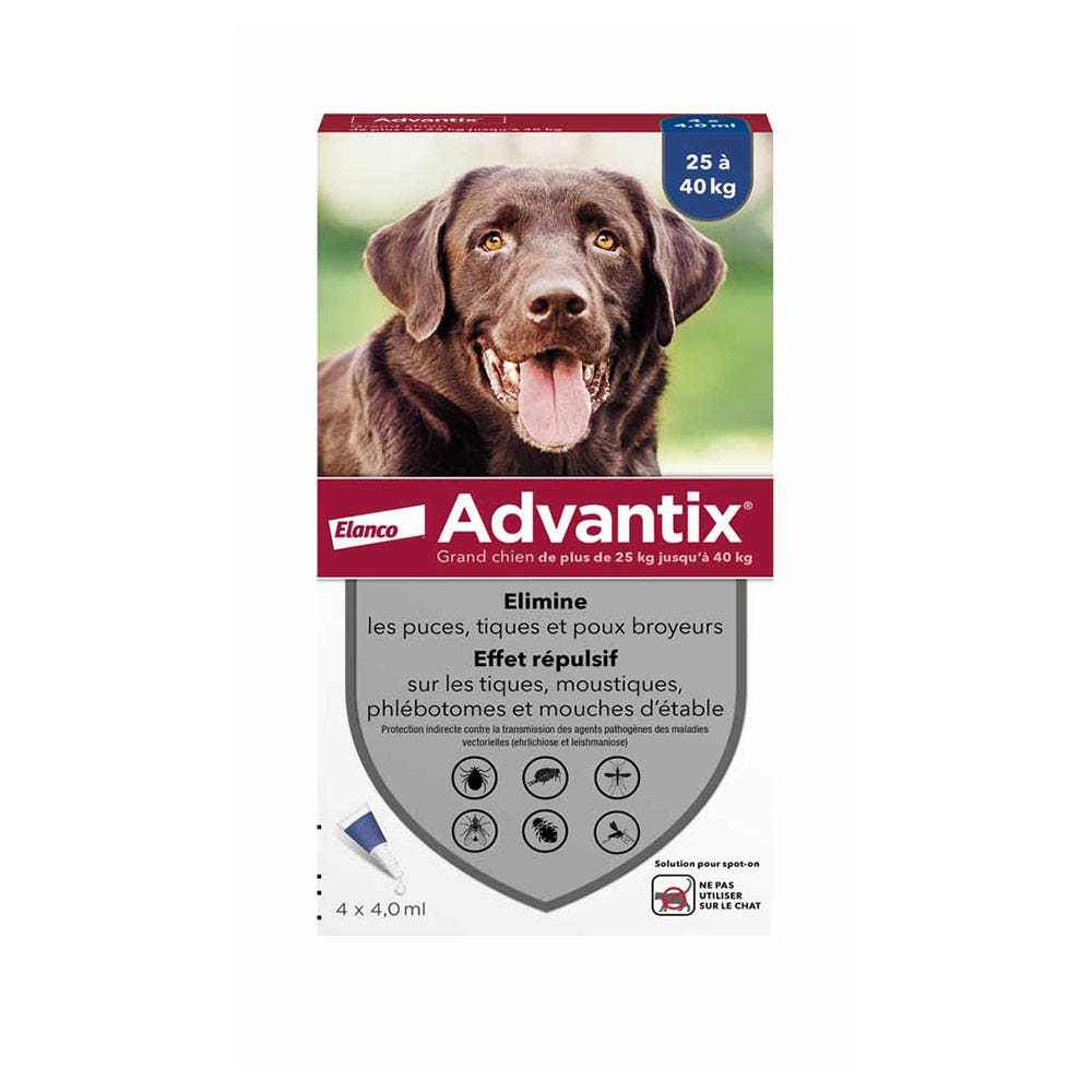 Advantix Pipette per cani di grossa taglia da 25 a 40 kg 4 x 4 ml