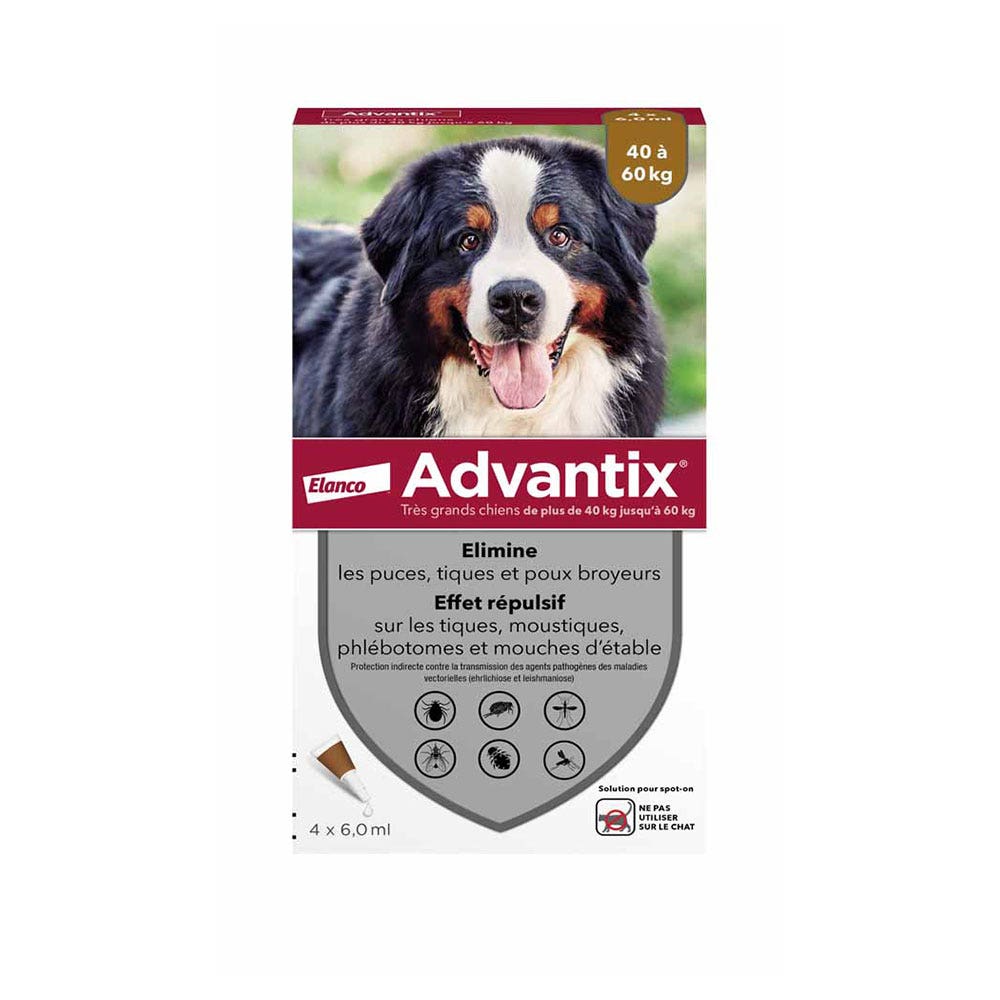 Advantix Pipette per cani di taglia molto grande per cani da 40 a 60 kg 4 x 6 ml