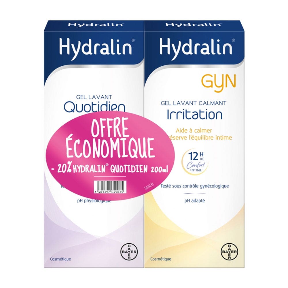 Hydralin Uso Quotidiano Equilibrio intimo + Gyn Gel detergente calmante per irritazioni 200ml