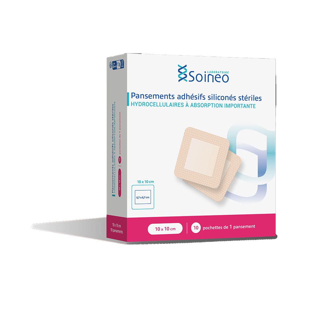 Soineo Cerotti idrocellulari adesivi ad alto assorbimento 10x10cm /10 10 unità