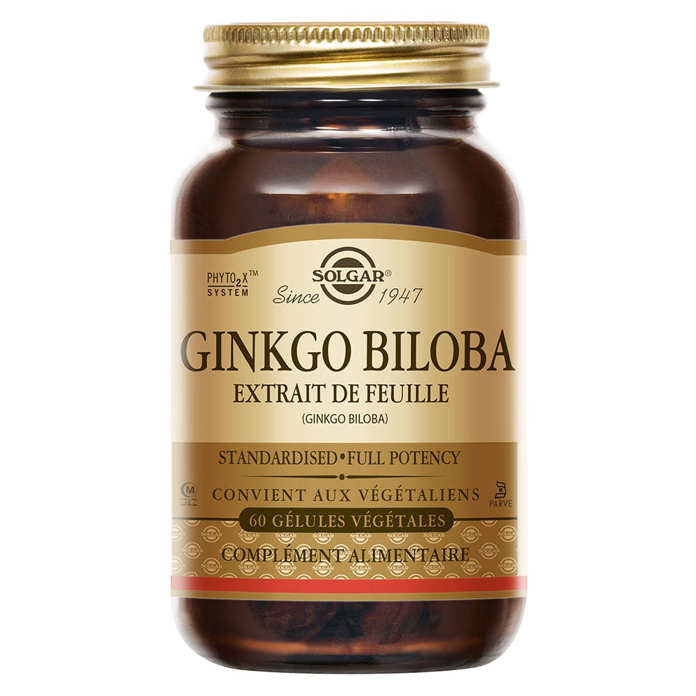 Solgar Ginkgo biloba SPF per circolazione sanguigna e azione antiossidante 60 capsule vegetali