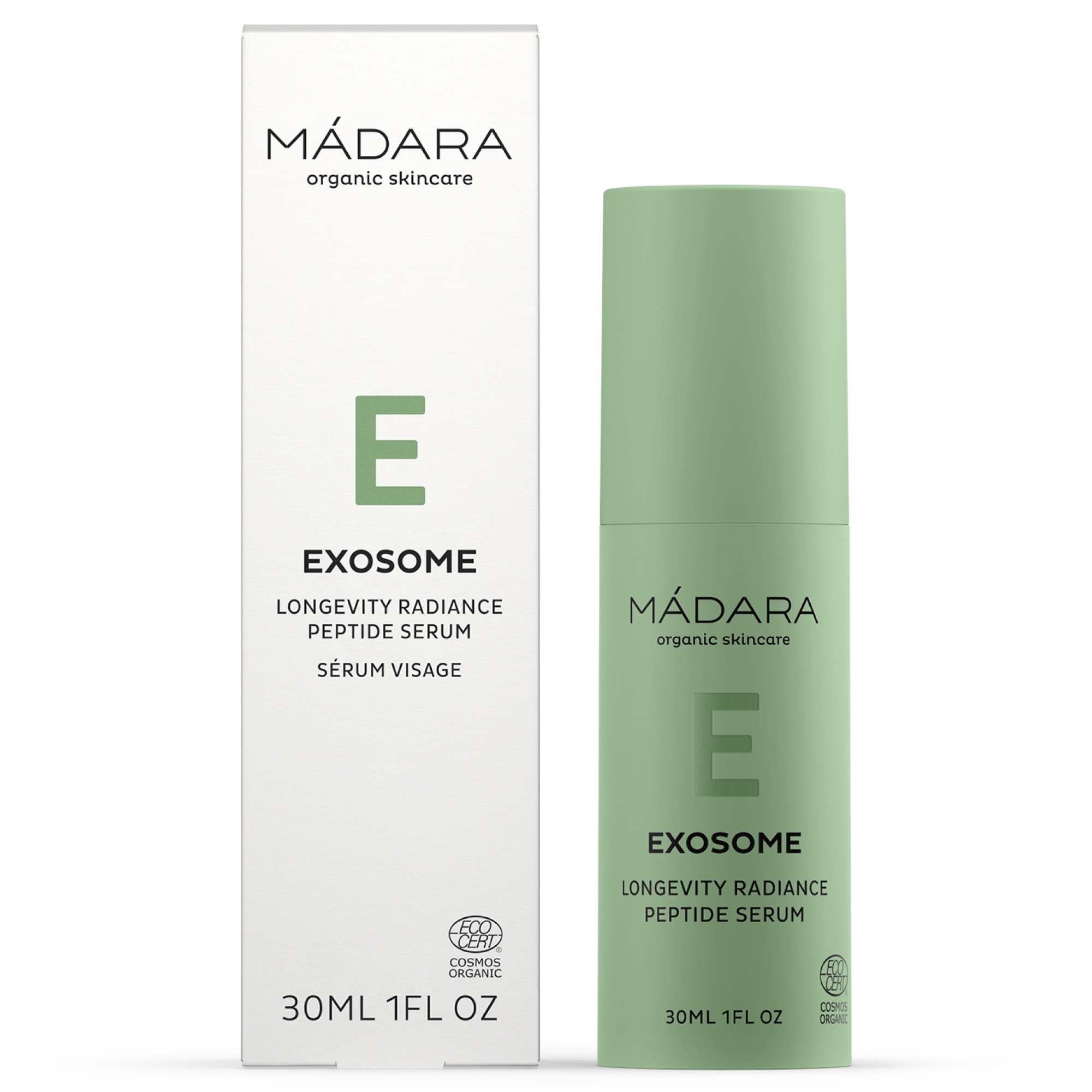MÁDARA organic skincare Siero longevità Exosome ai peptidi luminosità 30 ml