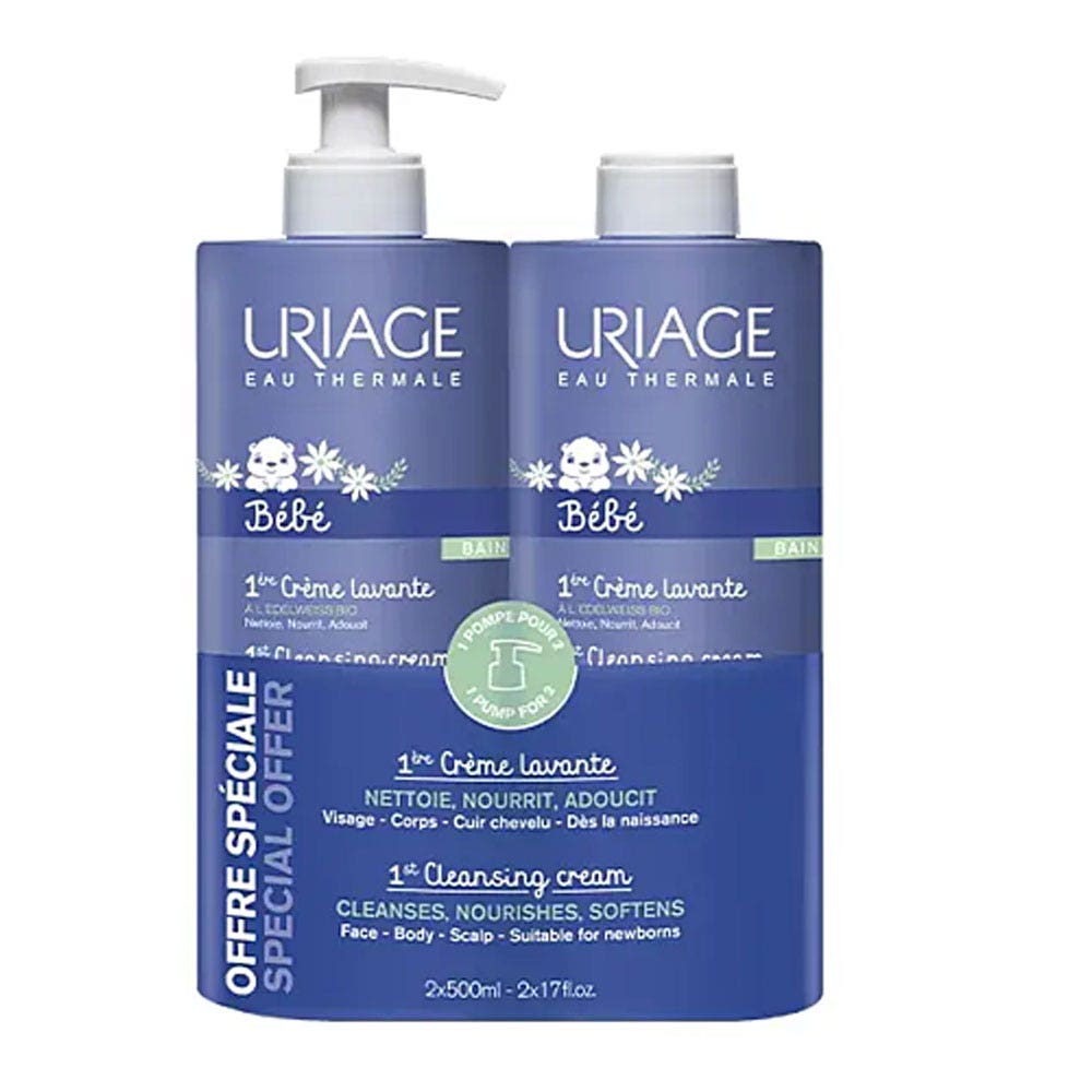 Uriage Bébé Prima crema lavante 2 x 500 ml