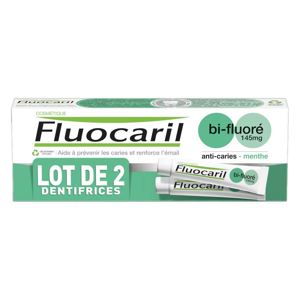 Fluocaril Dentifricio Bi-fluoro alla Menta 2x75ml