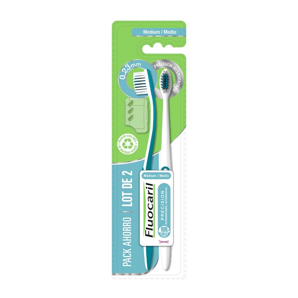 Fluocaril Spazzolino medio 0,23 mm Precisione interdentale x2