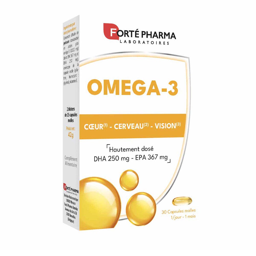 Forté Pharma Omega-3 DHA 250 mg EPA 367 mg 30 capsule