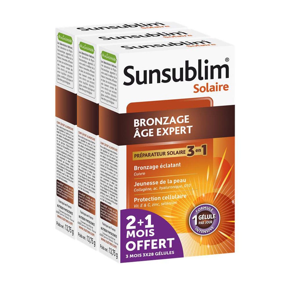 Nutreov Sunsublim Abbronzatura Expert Preparatore di pelle matura 3x28 Capsule