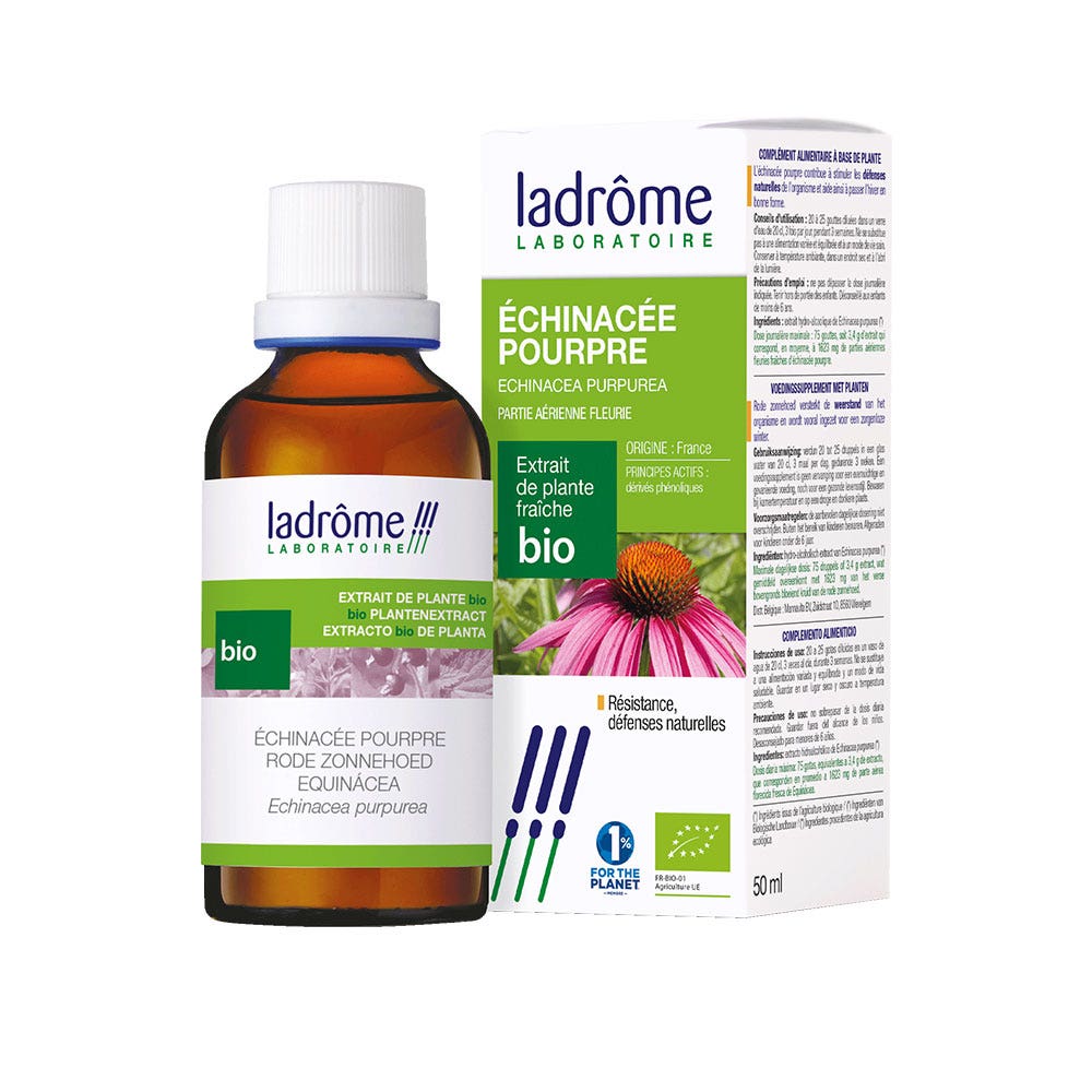 Ladrôme Estratto di pianta di echinacea purpurea intera fiorita 50 ml