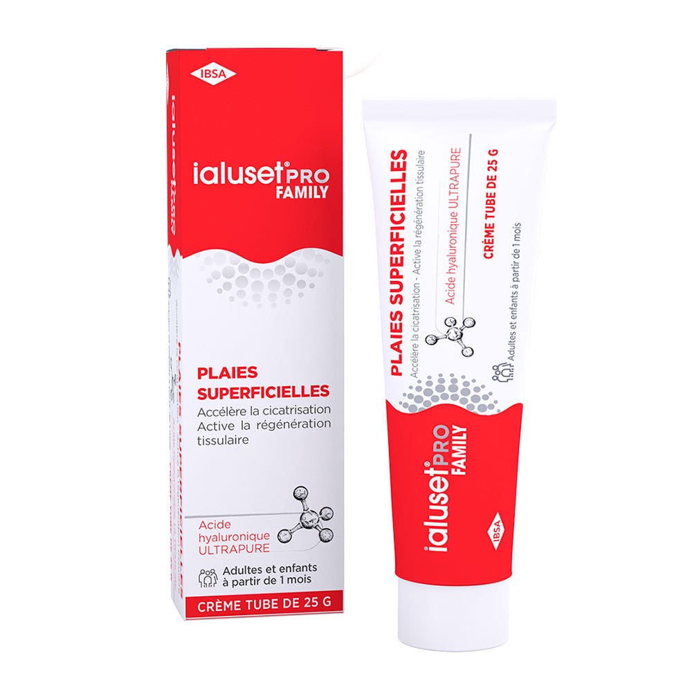IBSA Ialuset Pro Family Crema cicatrizzante ferite superficiali per adulti e bambini 25 g