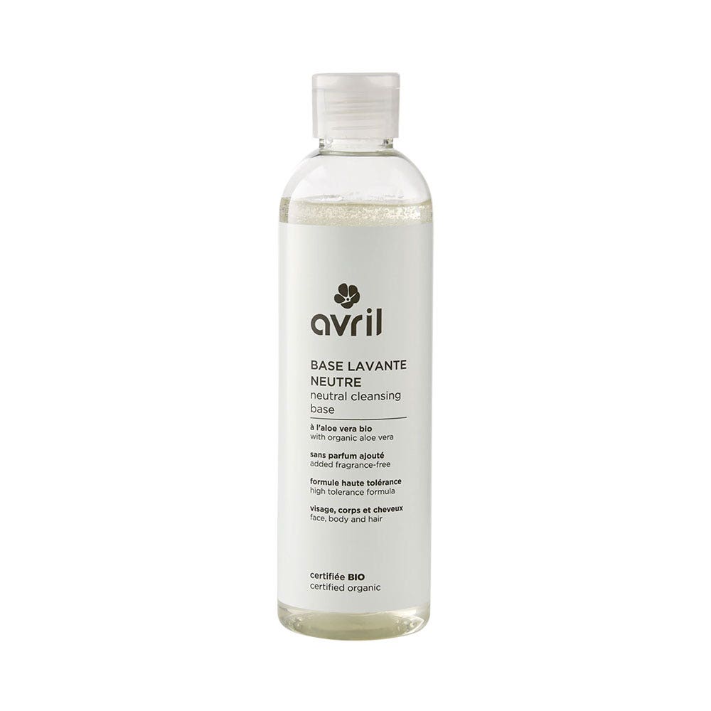 Avril Base lavante neutre a l'aloe vera bio Visage corps cheveux 240ml