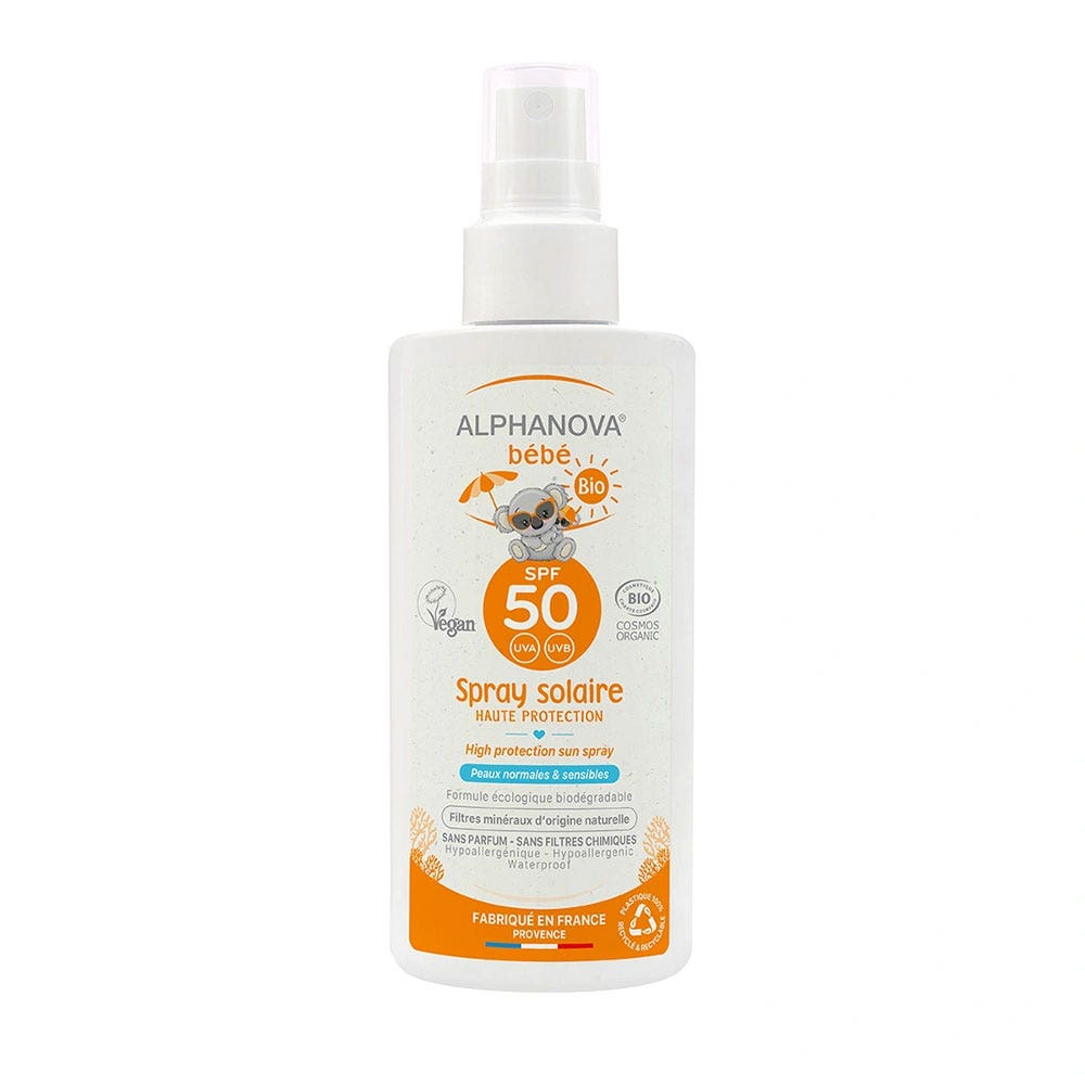 Alphanova Bébé Spray solare ipoallergenico SPF50 bio 125 g