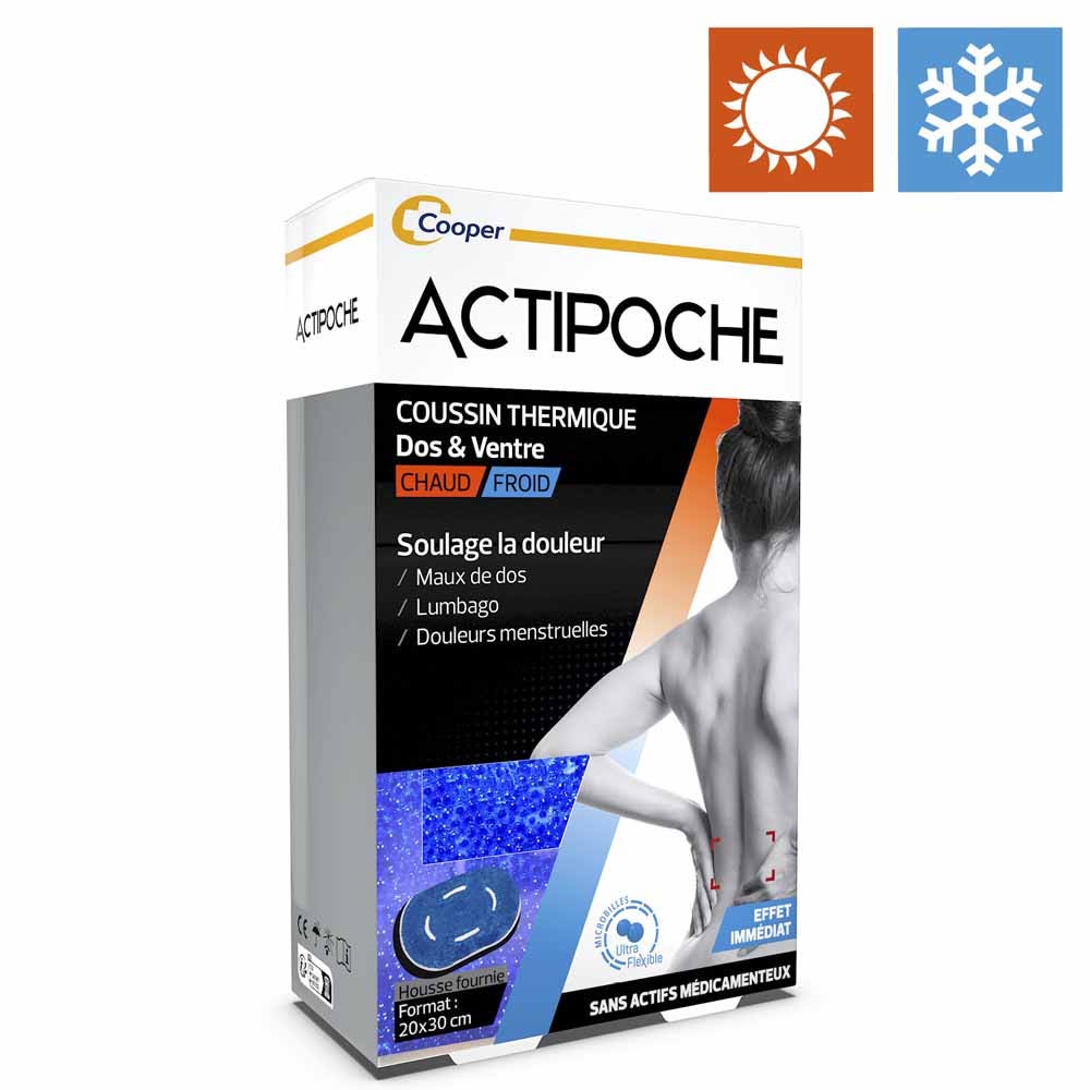 Actipoche Cuscino termico a microperle per schiena e addome