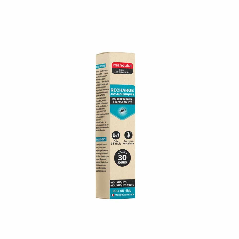 Manouka Bracciale e pallina di ricarica antizanzare Dès 36 Mois 6ml