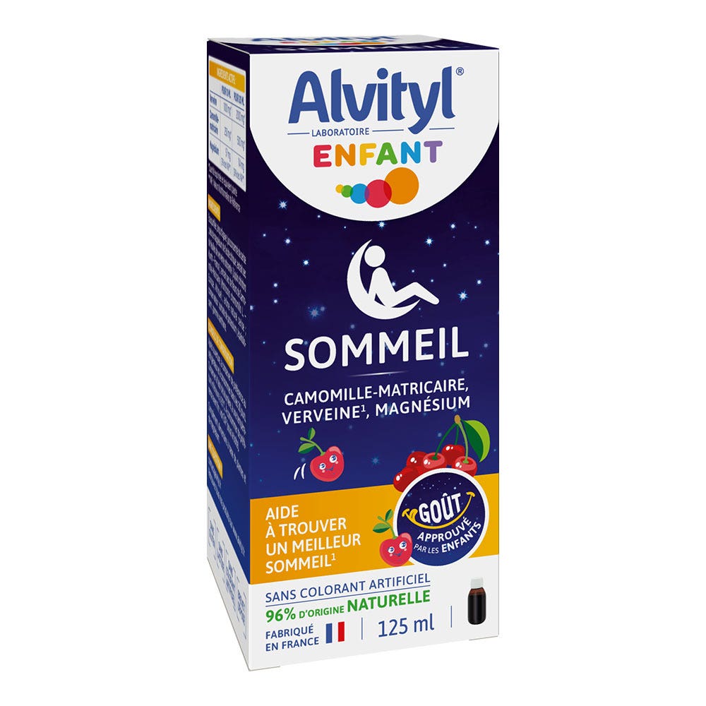 Alvityl Bambino Sonno camomilla matricaria verbena magnesio gusto ciliegia 125 ml